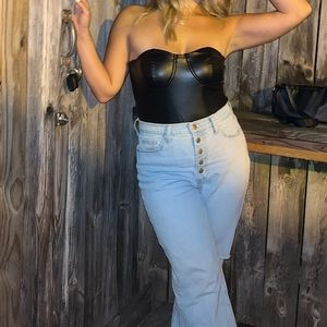 Leather body suit (strapless)